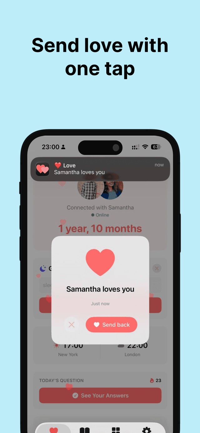 Send love nudges with push notifications